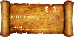 Reiff Natasa névjegykártya